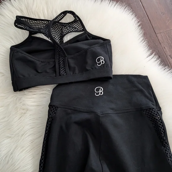 Bundle! Bombshell Sportswear Mohawk Leggings Bra Mesh Athletic Black XS S Small - Picture 10 of 10